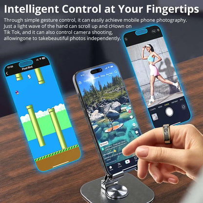Zesvra smart ring offers Intelligent Control at your fingertips. Through simple gesture control it can achieve mobile phone photography. With a light wave of the hand it can scroll up and down in TikTok and control camera shooting. 