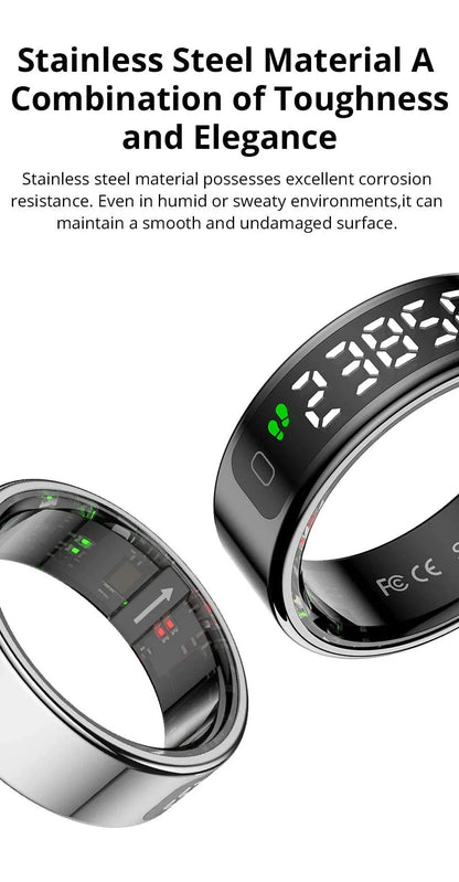 Zesvra smart ring made with stainless steel material, offering a combination of toughness and elegance.