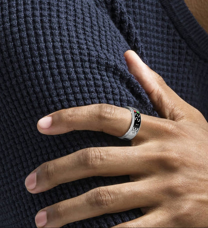 Zesvra smart ring worn comfortably on your index finger