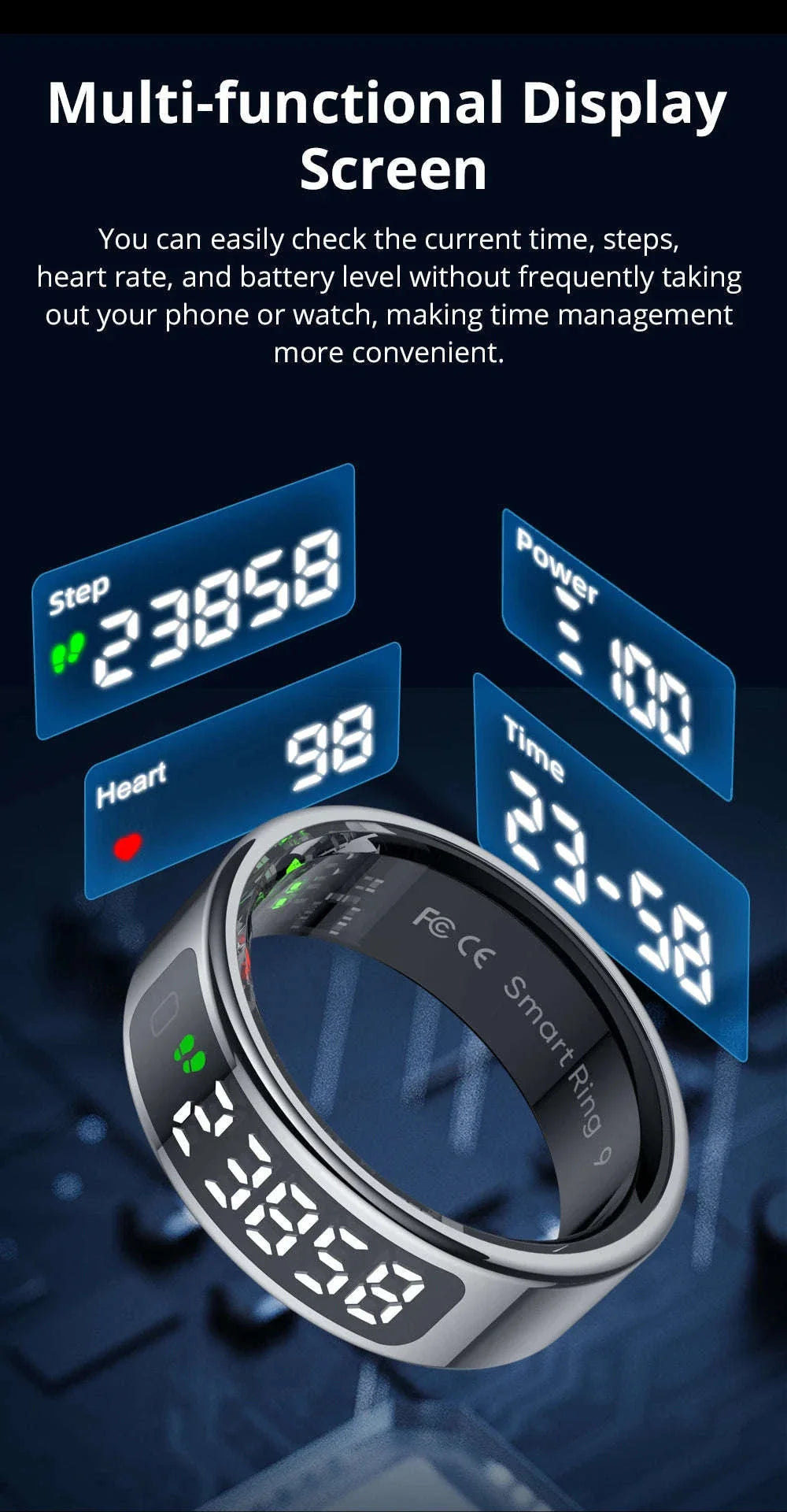 Zesvra Smart Ring With Touch Display