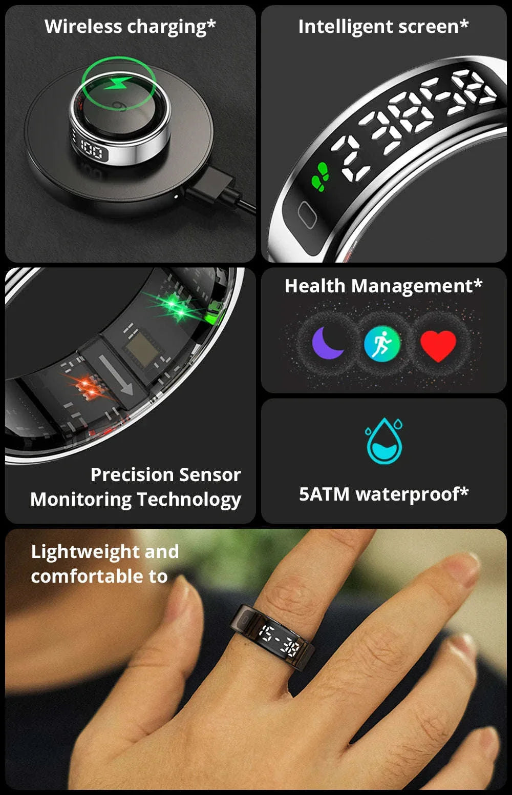 Zesvra Smart Ring With Touch Display
